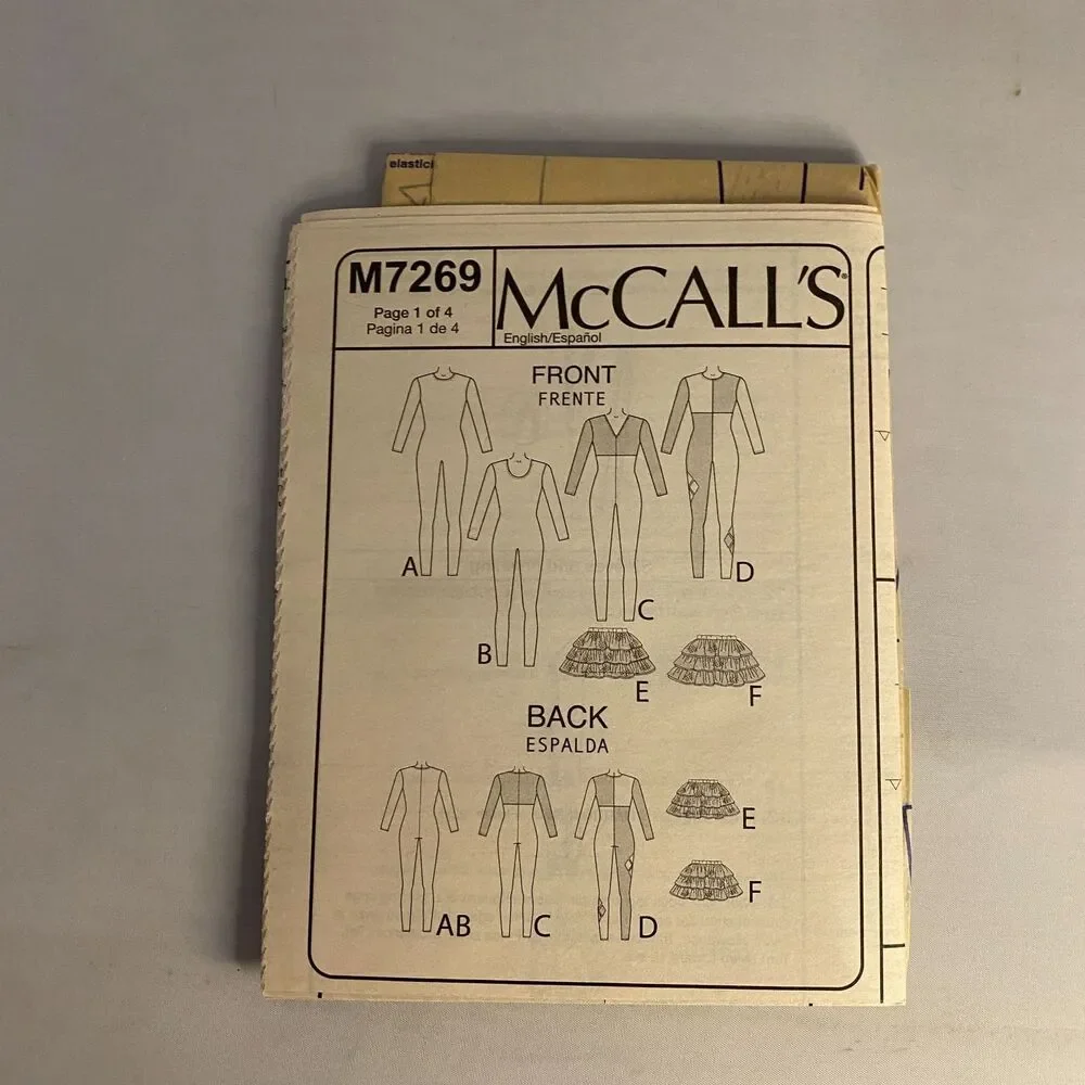 #M7269 McCalls Costumes Misses Halloween Costumes Sewing Pattern Size 12-20